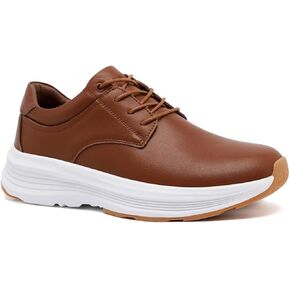 OrthoComfoot Mens Orthopedic Genuine Leather Dress Oxford, Comfortable Arch Support Walking Shoes for Plantar Fasciitis, Soft Anti Slip Casual Fashion Sneakers for Foot and Heel Pain