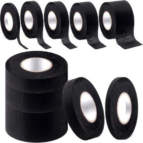 مجموعة متنوعة من أشرطة تسخير الأسلاك المكونة من 5 لفات، شريط قماشي لاصق لتسخير الأسلاك لعزل الأسلاك الأوتوماتيكية (9،19،25،32،50 ملم عرض، 15 متر طول) in Kuwait