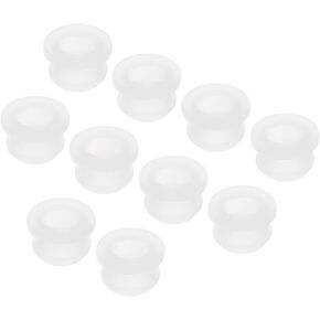 MECCANIXITY 10Pcs Snap Rubber Grommet Hole Plug Mount Dia 9mm ID 6.2mm H 10mm Seal Anti-Scratch for Electrical Box Cable Pipe Transparent