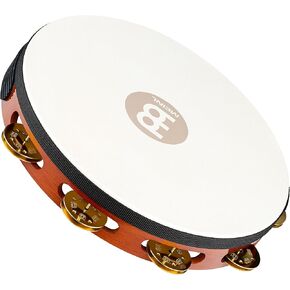 Meinl Percussion Traditional Wood Tambourine with Solid Brass Jingles, Single Row — NOT MADE in CHINA — for All Musicians, 2-YEAR WARRANTY (TA1B-AB)