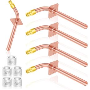 Boltigen 5 قطع PEX كعب خارج 1/2"، كوبر PEX كعب خارج، 1/2" Pex نحاس كعب خارج مع شفة حائط، F1960 توسيع خارج لأنابيب Pex 1/2" (3 1/2" x 6" طول، F1960 )