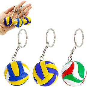 3Pcs Volleyball Keychains Volleyball Pendant Keyring Sports Keychain For Party Favors School Carnival Reward Party Bag Fillers