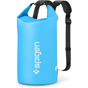 Spigen AquaShield Waterproof Dry Bag Backpack A631, 30L Roll Top Lightweight Dry Storage Bag for Travel, Swimming, Boating, Kayaking, Camping and Beach - Black