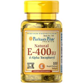 Puritan's Pride Vitamin E 268 mg Mixed Tocopherols Natural Immune Support by Pride®, 400 IU /, 100 Count