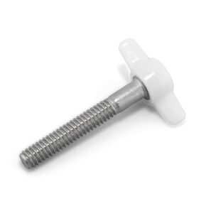1/4"-20 x 1-3/4" Thumb Screw Stainless Steel - White Tee Wing Plastic Knob - Standard/Coarse Thread ThumbScrew - Length: 1.750" - Proudly Built in USA - Package of (4)