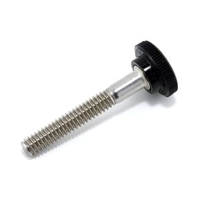 1/4"-20 x 1-3/4" Thumb Screw Stainless Steel - Black Knurled Round Plastic Knob - Standard/Coarse Thread ThumbScrew - Length: 1.750" - Proudly Built in USA - Package of (4)