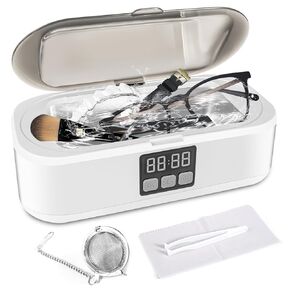Hamada Ultrasonic Jewelry Cleaner, 700ML Portable Sonic Jewelry Cleaner Machine with 3 Modes Timer, Professional Ultrasonic Retainer Cleaner for Glasses, Rings, Dentures, Retainer, and Silver