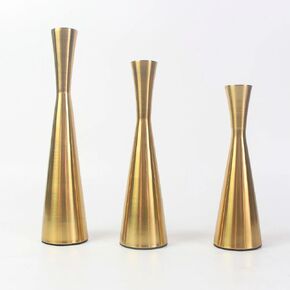 Esthetics Elegant Black Candle Holders Set of 3: Metal Candlestick Holder for Home Kitchen and Farmhouse Decor. Ideal for Dinner Table, Fireplace, Wedding, Christmas and Thanksgiving Day