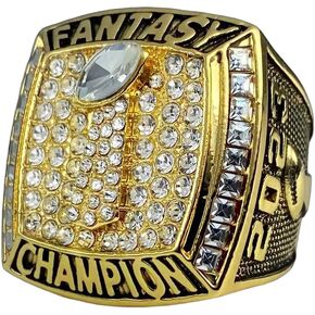 2023 Fantasy Football Championship ring Gold tone finish with clear display stand | Size 10 and 11