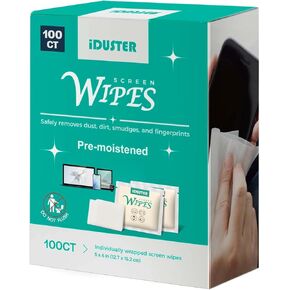 Screen Cleaner Wipes for Electronics, Individually Wrapped Laptop Screen Cleaner Wipes, Pre-Moistened Portable Electronic Wipes for Cell Phone, TV Screen, Computer Screen, Pack of 100