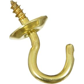 National Hardware N119-602 V2021 Cup Hooks in Solid Brass, 6 pack