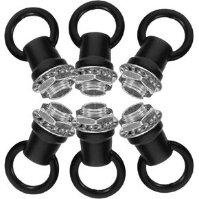 Veemoon 6pcs Lamp Nut Eye Nut Ceiling Hook for Chandelier Ceiling Hook for Hanging Pendant Light Black Hooks for Hanging Nuts Ceiling Hook for Light Fixture Screw Zinc Alloy M10