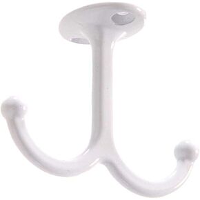 Hardware Essentials 852303 Under Shelf Coat Hook White -2 Pack