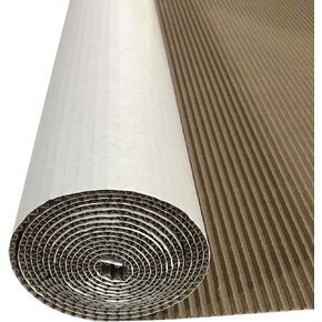 12 feet x 36" White Single-face Corrugated B Flute Cardboard Roll.