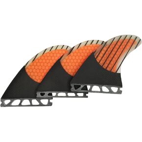 Surfboard fins Single Tab G7/G5 Honeycomb+Carbon+Fiberglass Tri fins (Orange G5)