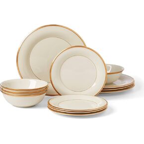 Lenox Eternal Piece Dinnerware Set, 12 Count, Ivory