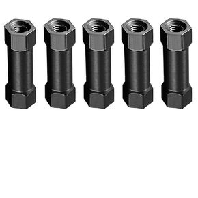 M3 x 45mm Hex Aluminum Standoff Spacer Column, Hexagonal Connecting Column, for Drone Quadcopter, RC Aircraft, DIY Models Nut, Black - (5 Pcs)