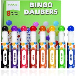 2.80oz مجموعة Bingo Daubers، رسم فني لأقلام التحديد المنقطة للأطفال الصغار، مجموعة من 6 أقلام تحديد Bingo، ألوان مختلطة (6 ألوان) in Kuwait