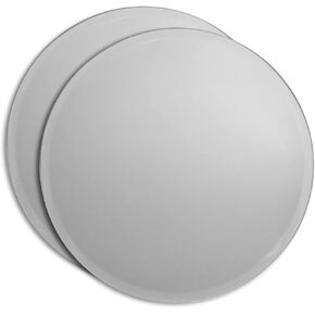 BANBERRY DESIGNS Set of 3-5" Round Mirrors Decorative Beveled Edge Glass and Footed