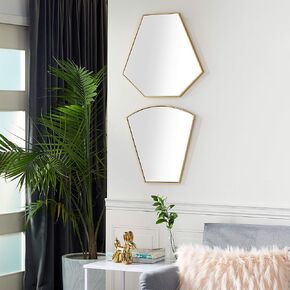 Deco 79 CosmoLiving by Cosmopolitan Set of 2 Gold Metal Wall Mirror 18, 19 Inches