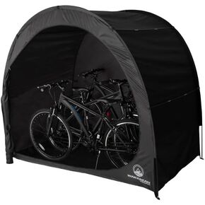 Bike Storage Shed - 6.5x5.3x5.3 Bike Cover Holds up to 4 Bicycles - Water and UV-Resistant Pop Up Tent with Carry Bag by Wakeman Outdoors (Black)