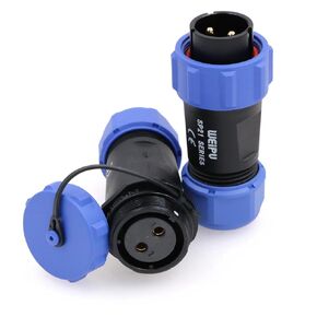 SP21 9 Pin Connector Aviation Circular Wire Waterproof IP68 Male Female Plug Socket Durable Plastic Blue Shell Threaded Coupling for Automotive LED Lighting Solar Generator