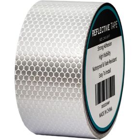 White Adhesive Safety Conspicuity Reflector Tape for Trailer Cars Trucks Outdoor Reflective Tape, 2in x 16ft