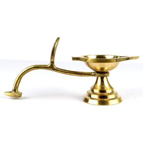 ASHIRWAD Brass Oil/Ghee Aarti Jyot Diya Lamp Arti for Puja Heavy One with Handle (1.5 Inch)