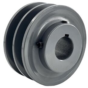 2BK40-1-1/8 Double Groove Fixed Bore V Belt Pulley,3.95 inch Outsid Dia,1 1/8 inch bore,V Belt Sheaves Cast Iron for A AX B BX 4L 5L V-Belts