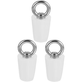 MECCANIXITY Silicone Rubber Tapered Plug 28mm to 37mm Solid Bathtub Bungs Stopper with Ring for Test Tubes, Water Pipe, Drainage Hole, White 3 Pcs