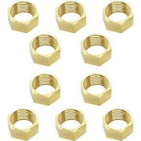 10 pcs Solid Brass Hex Nuts 1/4" NPT Female Thread in Saudi Arabia