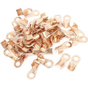 uxcell 50 Pcs 10A Open Cable Connector Lug Copper Passing Through Terminals