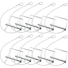 Trailer Coupler Pin, Wire Lock Pin, Shaft Locking Pin, Safety Coupler Pin 5/16 Inch Diameter x 2-3/4 Inch, Square Lock Pins, with Stainless Steel Extended Wire and Quick Release Ring (10) in Kuwait