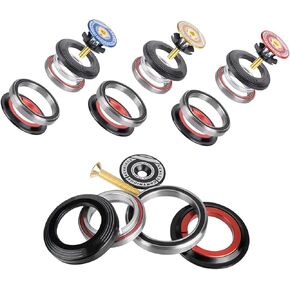 Pissente Bike Headset, Aluminium Alloy 42 52mm Road Bike Front Fork Headset Tapered Tube to Straight Tube Headset Bearing Replacement for Standard Vertebral Fork Standard Straight