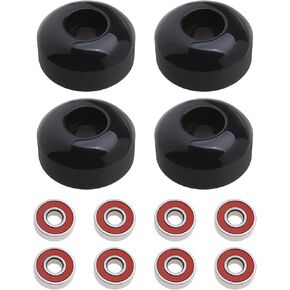 Create idea 4X 95A Skateboard Wheels 52x32mm Black with 8X S608 Skateboard Bearings Anti-Slip Drift Freeline Indoors Outdoors for Grils and Boys