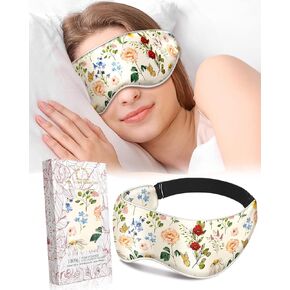 Silk Weighted Eye Mask - Microwave Eye Mask Heat and Cold Warm Compress for Sleeping Dry Eyes Pillow Soft Smooth Lavender Mulberry Silk Sleep Mask for Women Wife Mom - Black Sun Moon