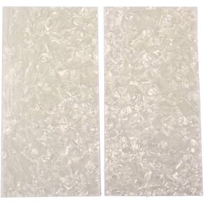 Alnicov 2PCS Guitar Veneer,Celluloid Guitar Head Veneer White Pearl Sheet Luthier