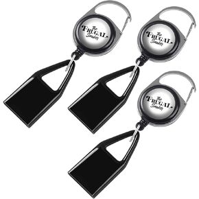 Frugal Smoker Clip Retractable Keychain Lighter Leash (Pack of 3)