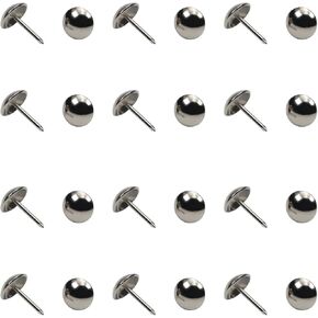 Yinpecly 25Pcs Upholstery Nails Tacks 0.43" Head Dia Round Thumb Push Pins, for Furniture Decorative Sofa Headboards Chair Hardware Cork Board