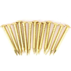 Brass Escutcheon Tacks, Round Head Nail Furniture Hinge Hardware Assortment Kit Accessories Pins Threaded Nails Upholstery Tack Metal Decorative Antique Vintage Pin Repairs Replacement 100Pcs(22mm)