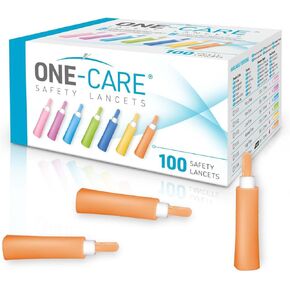ONE-Care Safety Lancets, Contact-Activated, 18G x 2.0mm, 100ct