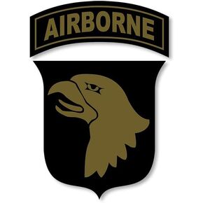Subdued Colors 101st Airborne Logo Screaming Eagles Sticker (Green Logo Army 101 SSI Shoulder air Assault Vinyl Decal (3 x 4 inch) U.S. Army Licensed