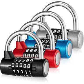 Shimeyao 4 Pcs 5 Letter Combination Lock Heavy Duty Gym Locker 5 Digit Word Locker Keyless Resettable Lock Metal Lock for School Gym Locker Toolbox Hasp Cabinet(Letter Lock)