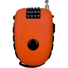 Bosvision Ultra-Secure 4-Digit Combination Lock with 3 Feet Retractable Cable for Bike, Ski, Snowboard and Stroller…Orange