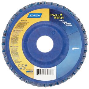 Norton RedHeat Abrasive Flap Disc, Type 27, Threaded Hole, Plastic Backing, Ceramic/Zirconia Alumina, 4-1/2" Dia., 40 Grit (Pack of 1)