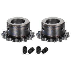 uxcell 2pcs ISO/DIN 06B-1 Roller Chain Sprocket B Type 20mm Bore, 3/8" Pitch, A3-Steel Single Strand Roller Sprocket Hardened 15 Tooth