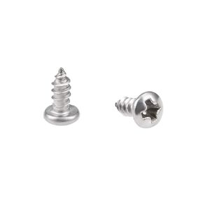 uxcell 2x4mm Self Tapping Screws Phillips Pan Head Screw 316 Stainless Steel Fasteners Bolts 50Pcs