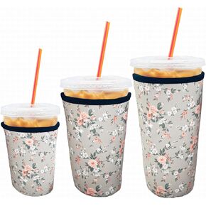 Iced Coffee Sleeves Specially Designed For 16-32oz Coffee Cups,Insulated Neoprene Cup Sleeves Perfect For Work,Outdoor Activities, Travel, Business Trips, Picnics, and camping. (L(30-32oz))