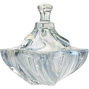 Luxury Colorful Star Shaped Crystal Candy Jar with Lid,Clear Glass Apothecary Jar Wedding Candy Buffet Jar Food Jar (7oz/14oz)
