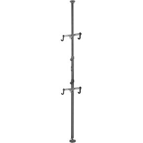 CyclingDeal Floor to Ceiling 2 Bike Storage Stand - Dual Hanger Gravity Hook Parking Rack Pole Stand for Storing Bicycles in Garages or Apartments - Height up to 10'10"